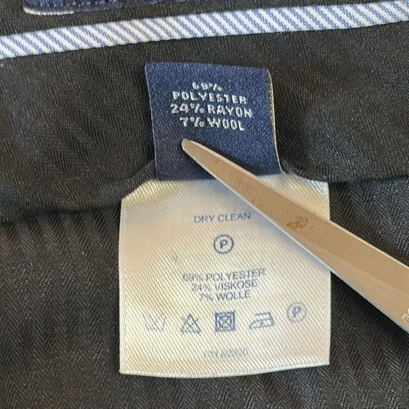 Land's End Traditional Fit Comfort Waist Pleated Front Navy Dress Pants 42 - Picture 5 of 7